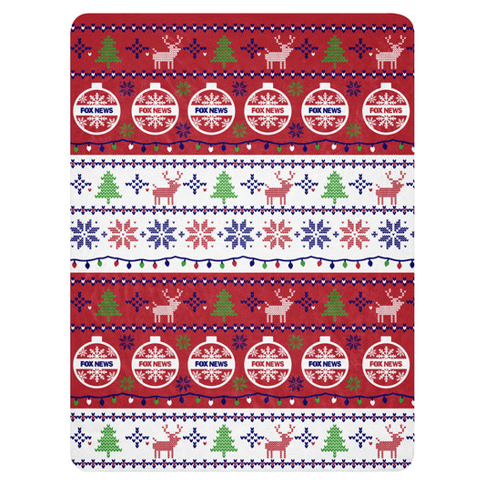 FOX News Holiday Sherpa Blanket