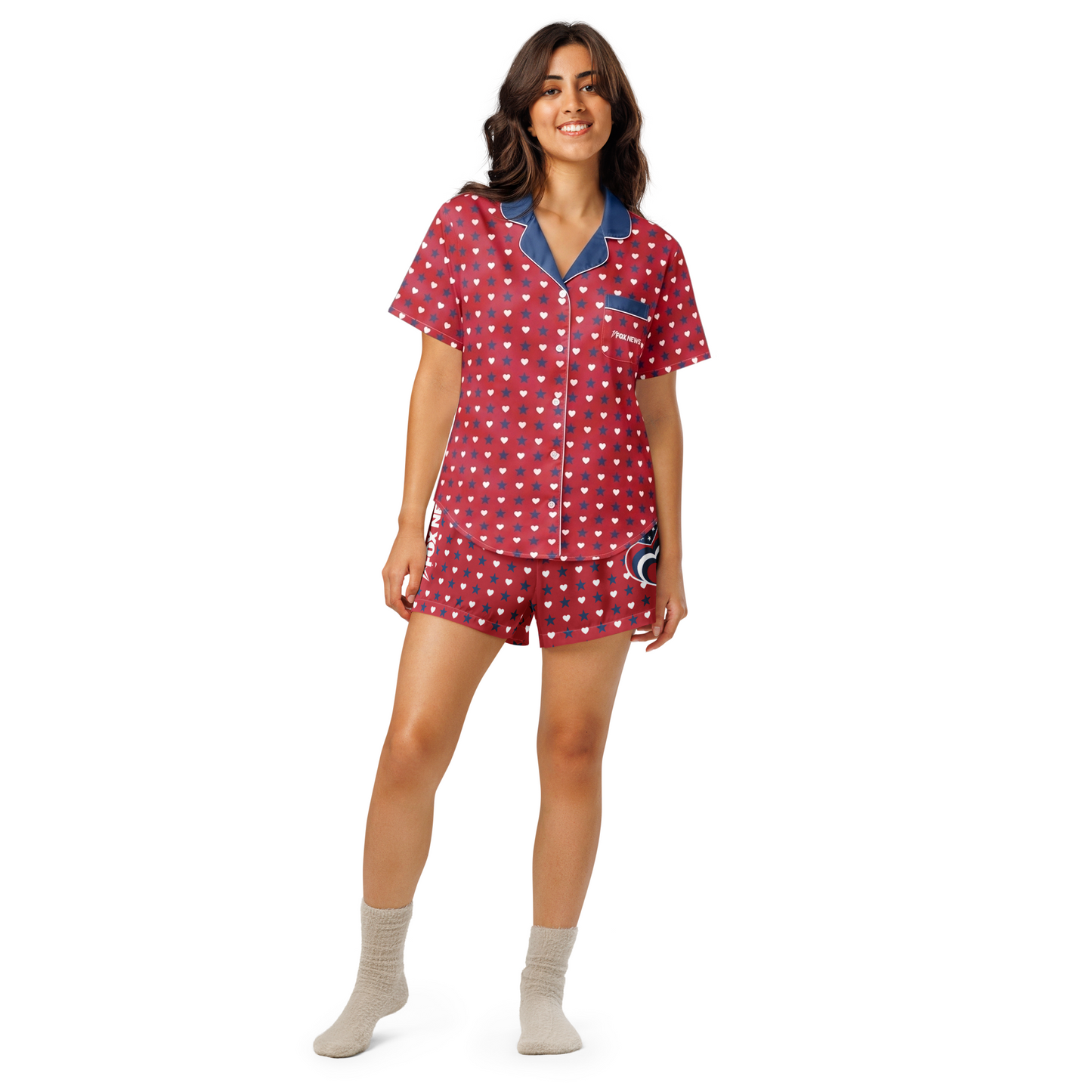 FOX News Proud American Hearts And Stars Women's Pajama Shorts