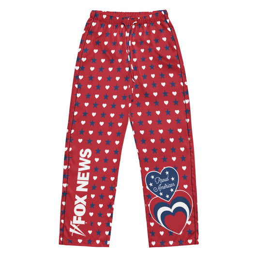 FOX News Proud American Hearts And Stars Women's Pajama Pants Black