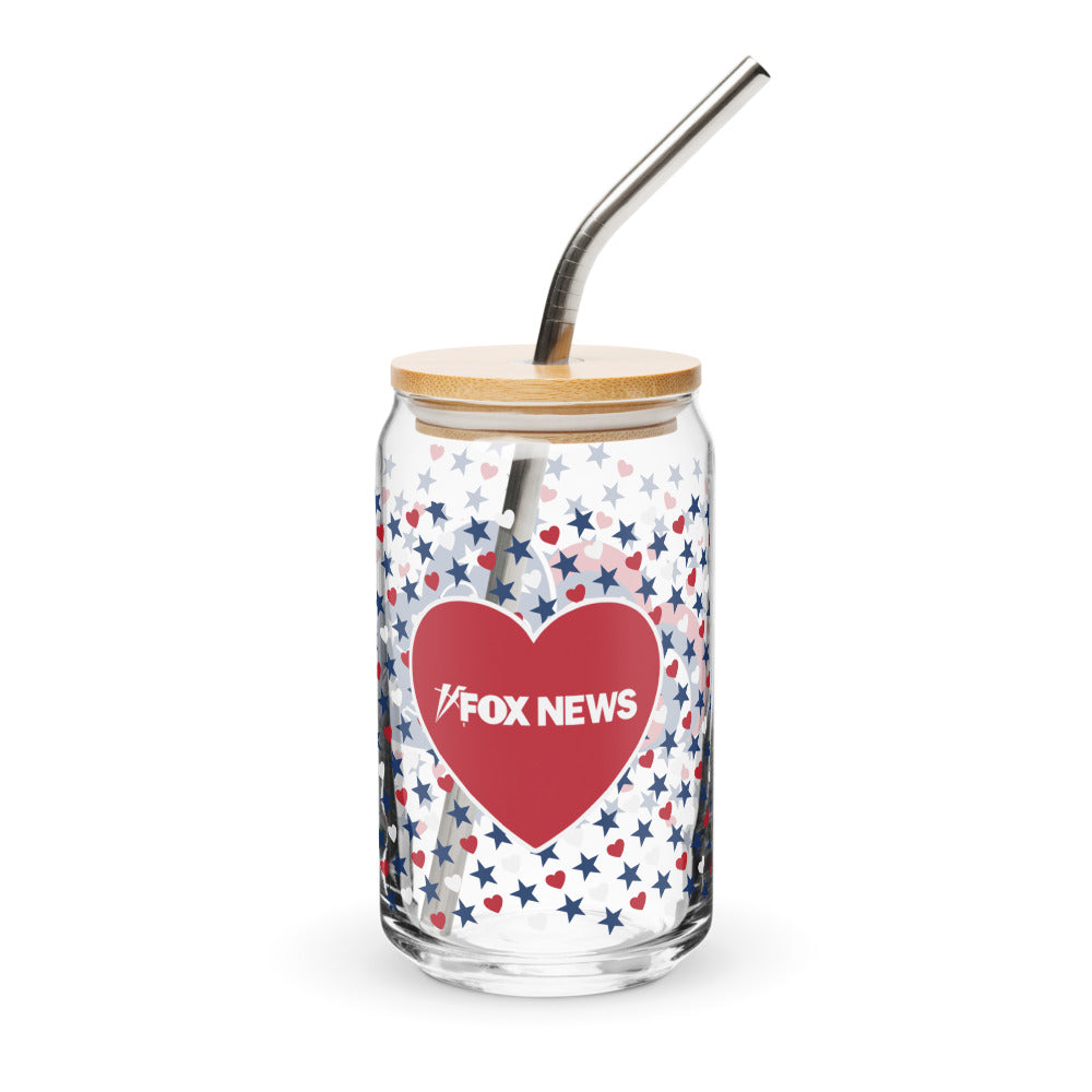 FOX News Proud American Hearts And Stars Can Shaped Glass