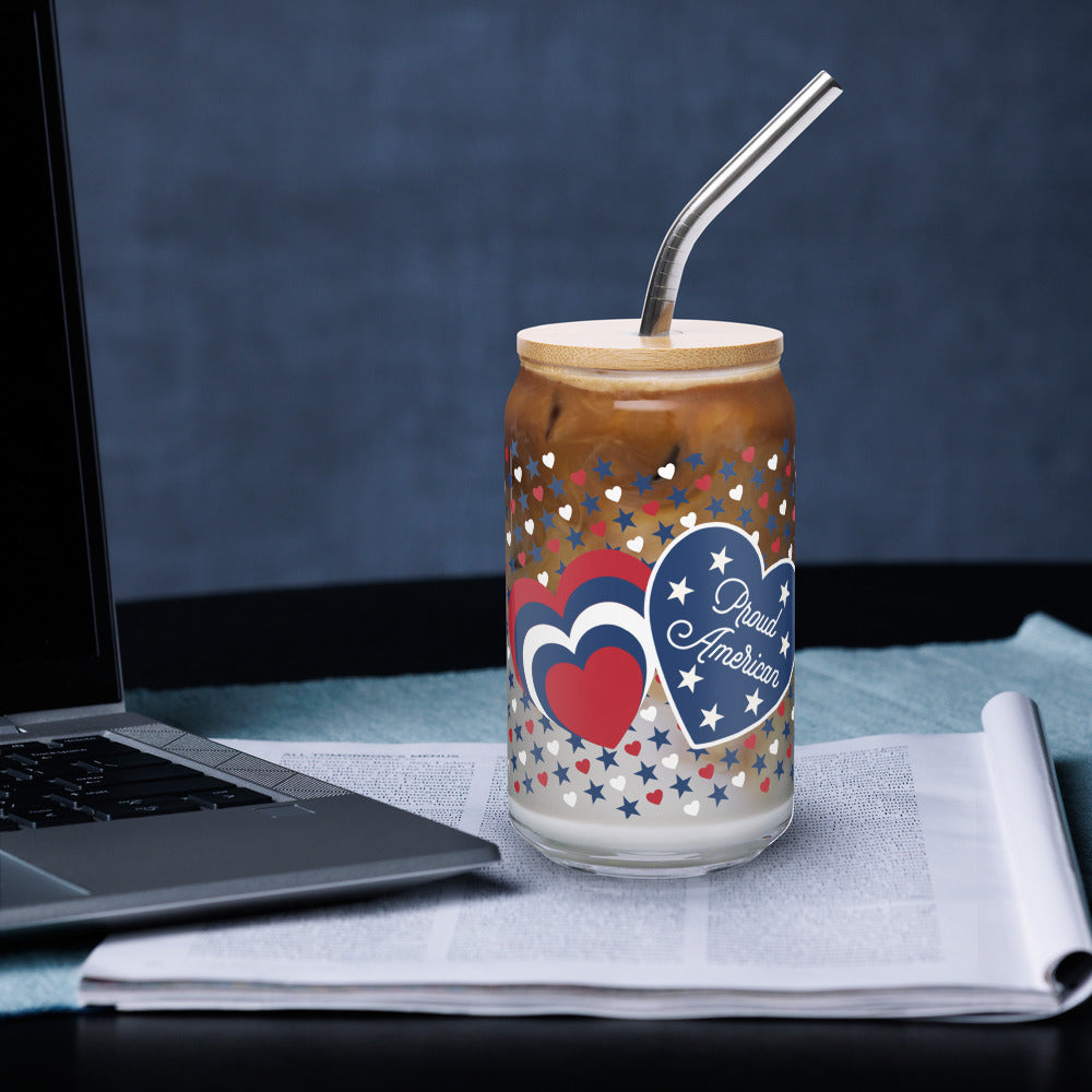 FOX News Proud American Hearts And Stars Can Shaped Glass