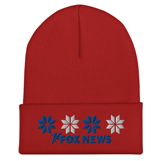 FOX News Holiday Snow Embroidered Beanie
