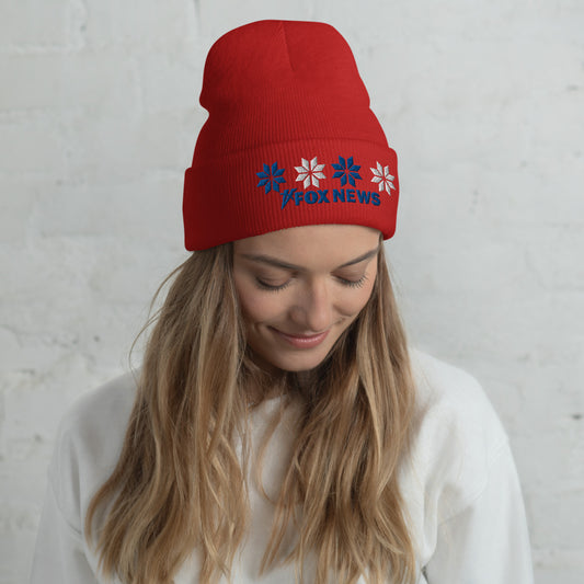FOX News Holiday Snow Embroidered Beanie