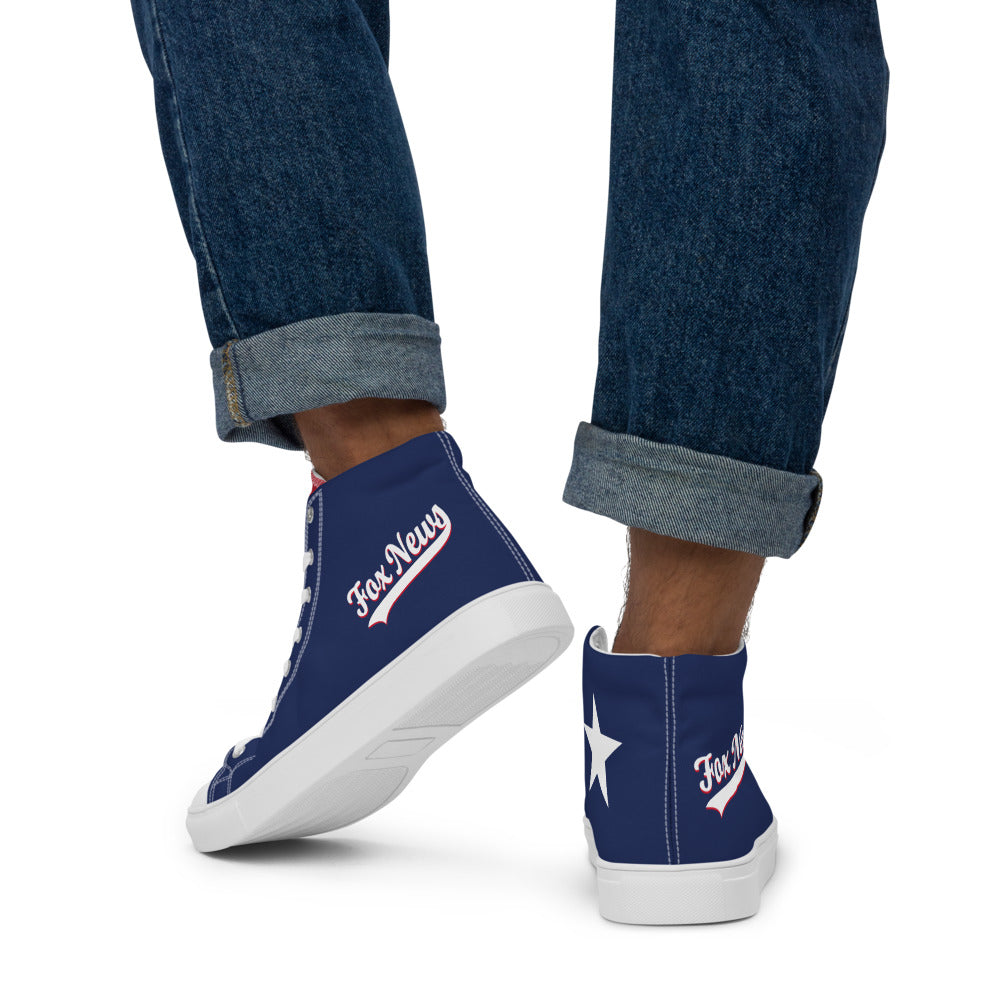 FOX News Sports Logo Men's High Top Canvas Shoes