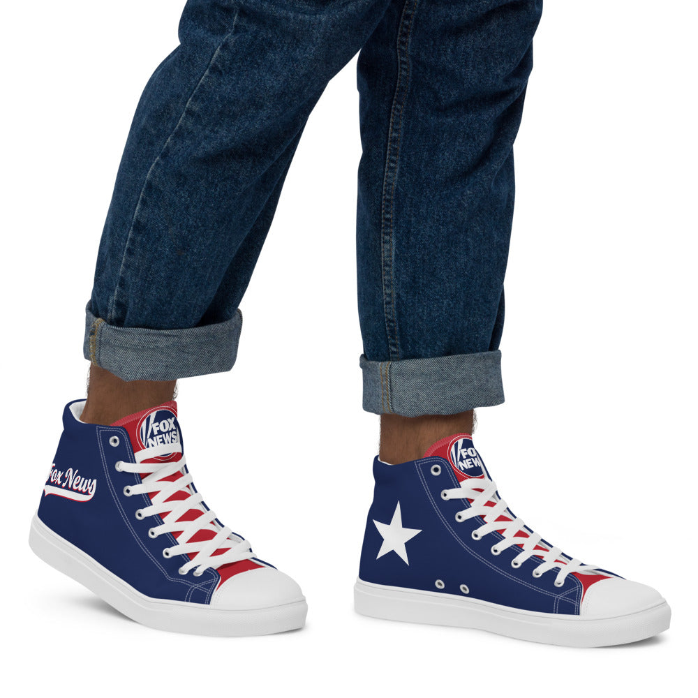 FOX News Sports Logo Men's High Top Canvas Shoes