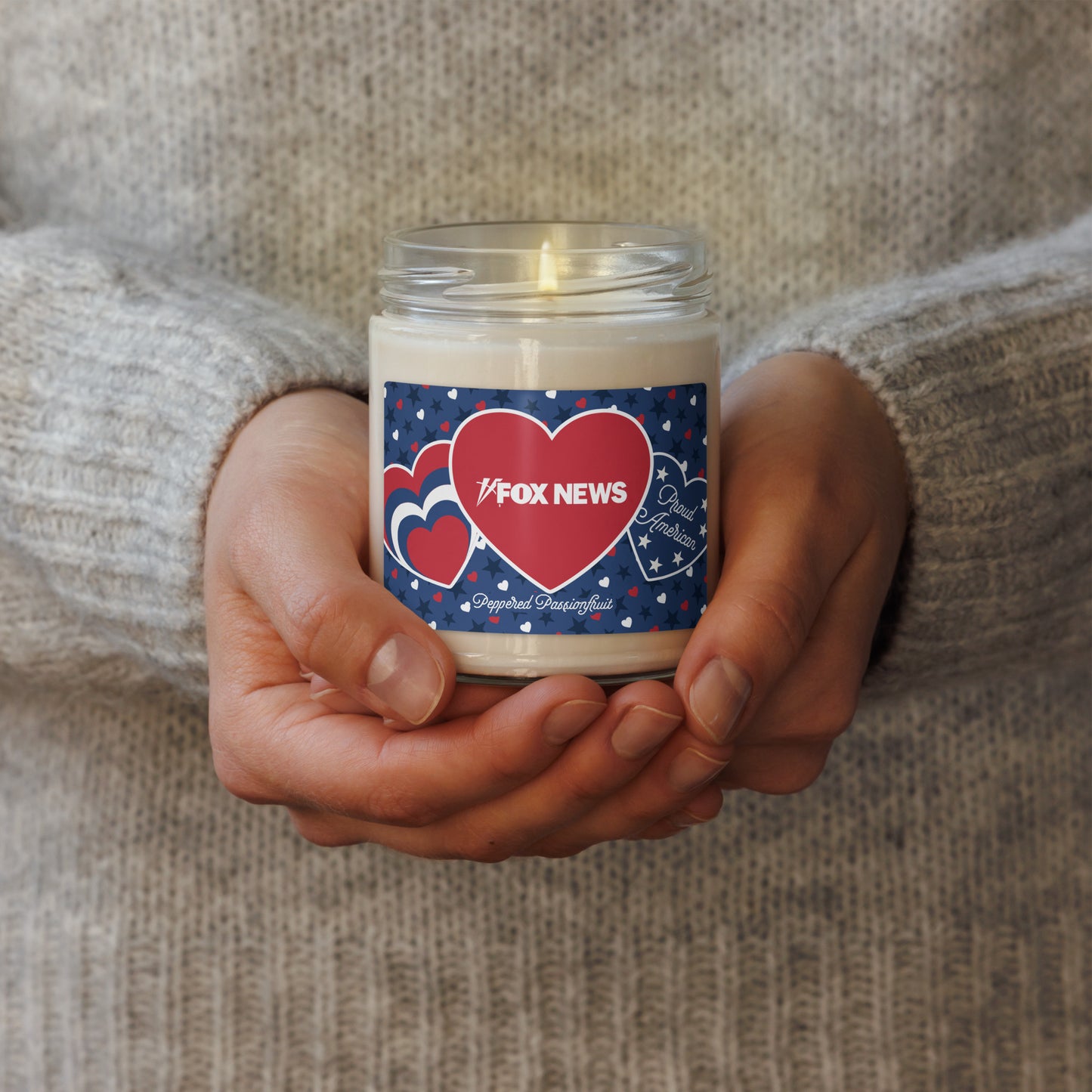 FOX News Proud American Hearts And Stars Candle