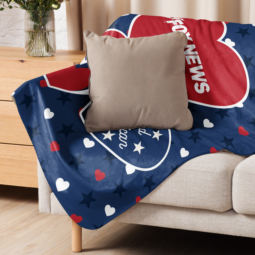 FOX News Proud American Hearts And Stars Blanket