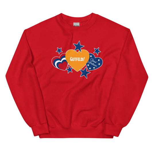 Gutfeld! Hearts And Stars Sweatshirt Red