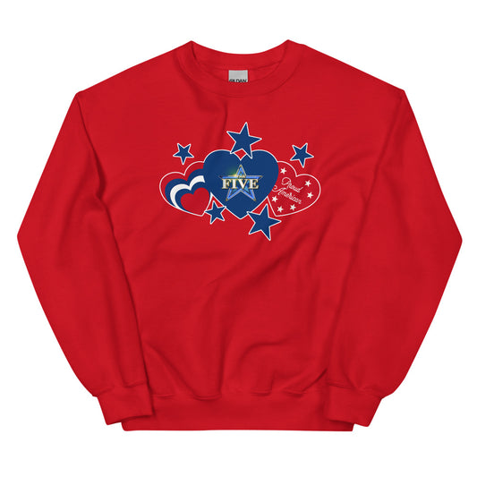 The Five Hearts And Stars Sweatshirt Red