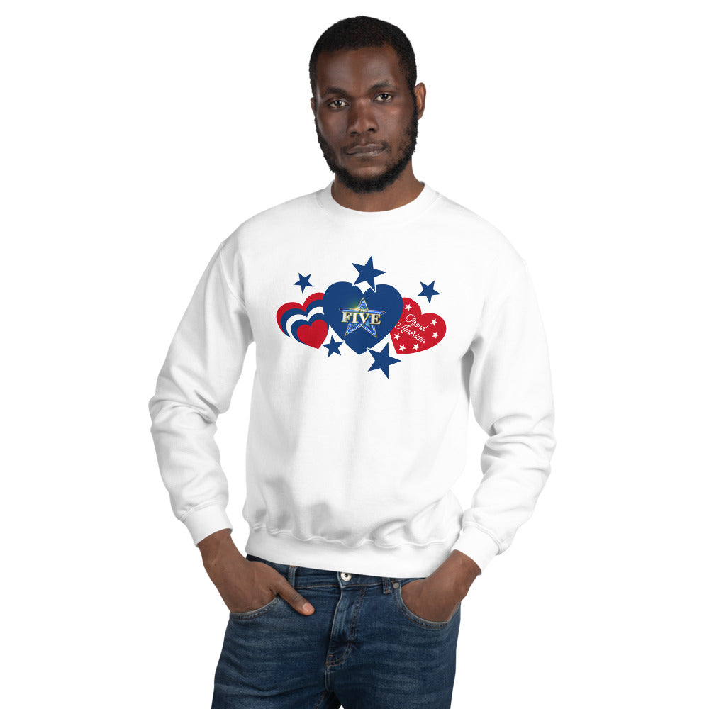 The Five Proud American Hearts And Stars Sweatshirt