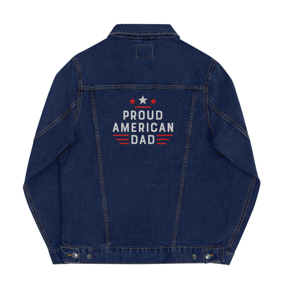 FOX News Proud American Dad Denim Jacket Classic Denim