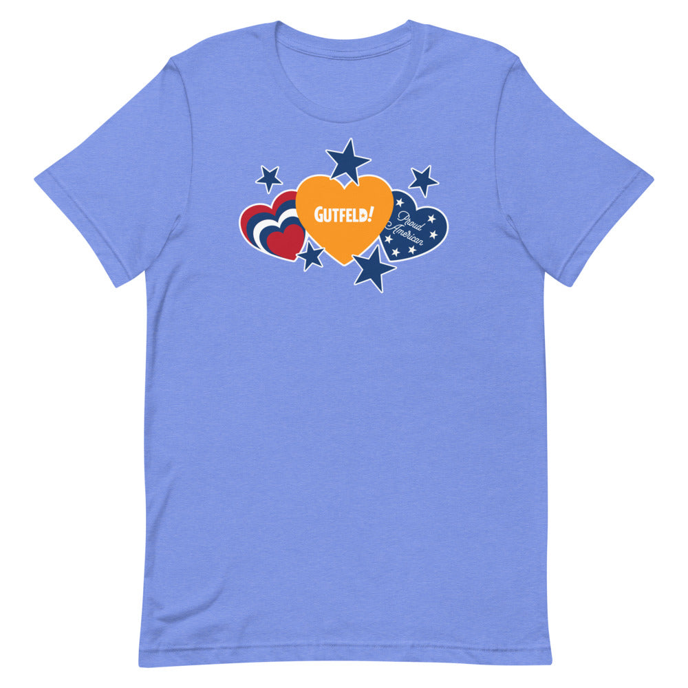 Gutfeld! Proud American Hearts And Stars T-Shirt
