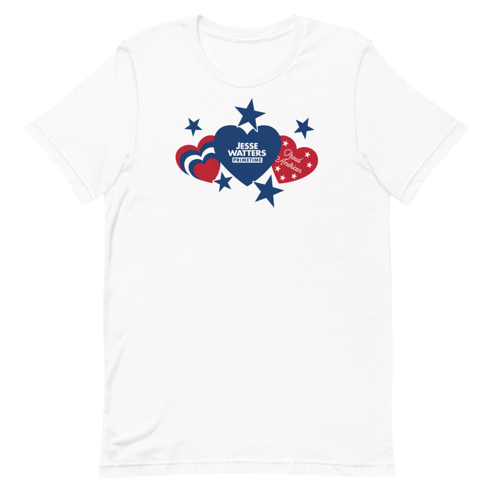 Jesse Watters Proud American Hearts And Stars T-Shirt