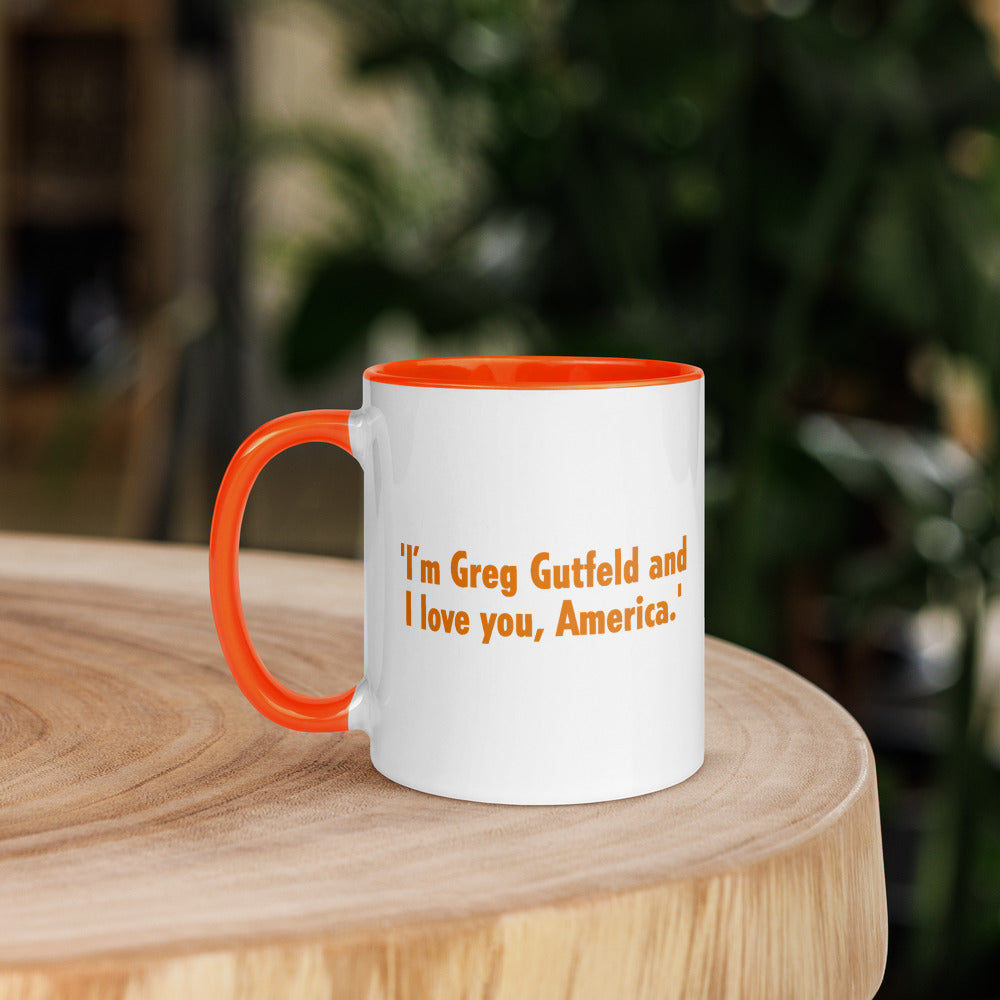 Gutfeld! I'm Greg Gutfeld and I love you, America Two-Tone Mug