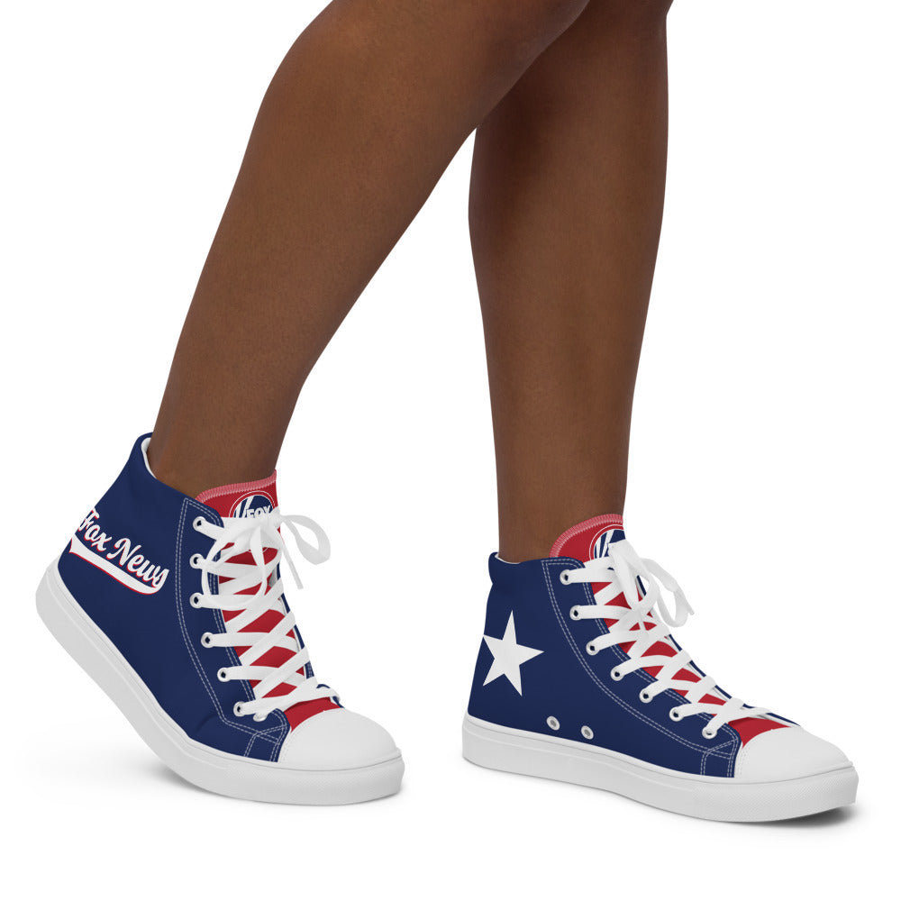 FOX News Sports Logo Women's High Top Canvas Shoes