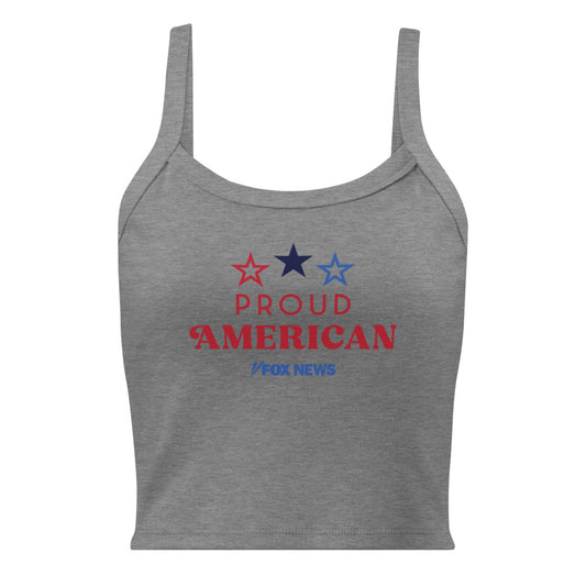 FOX News Proud American Women's Micro-Rib Tank Top Athletic Heather