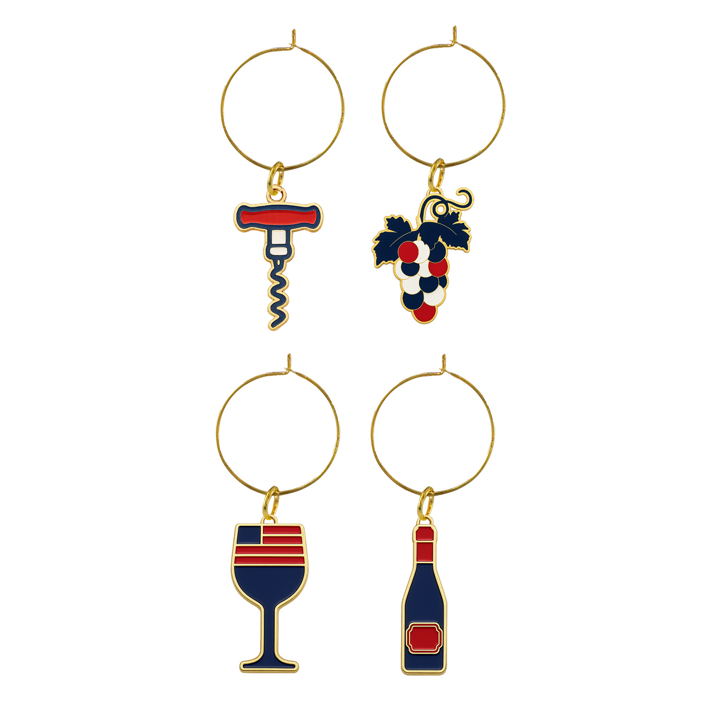 FOX News Wine Glass Charms — Set of 4 (Gift Box)