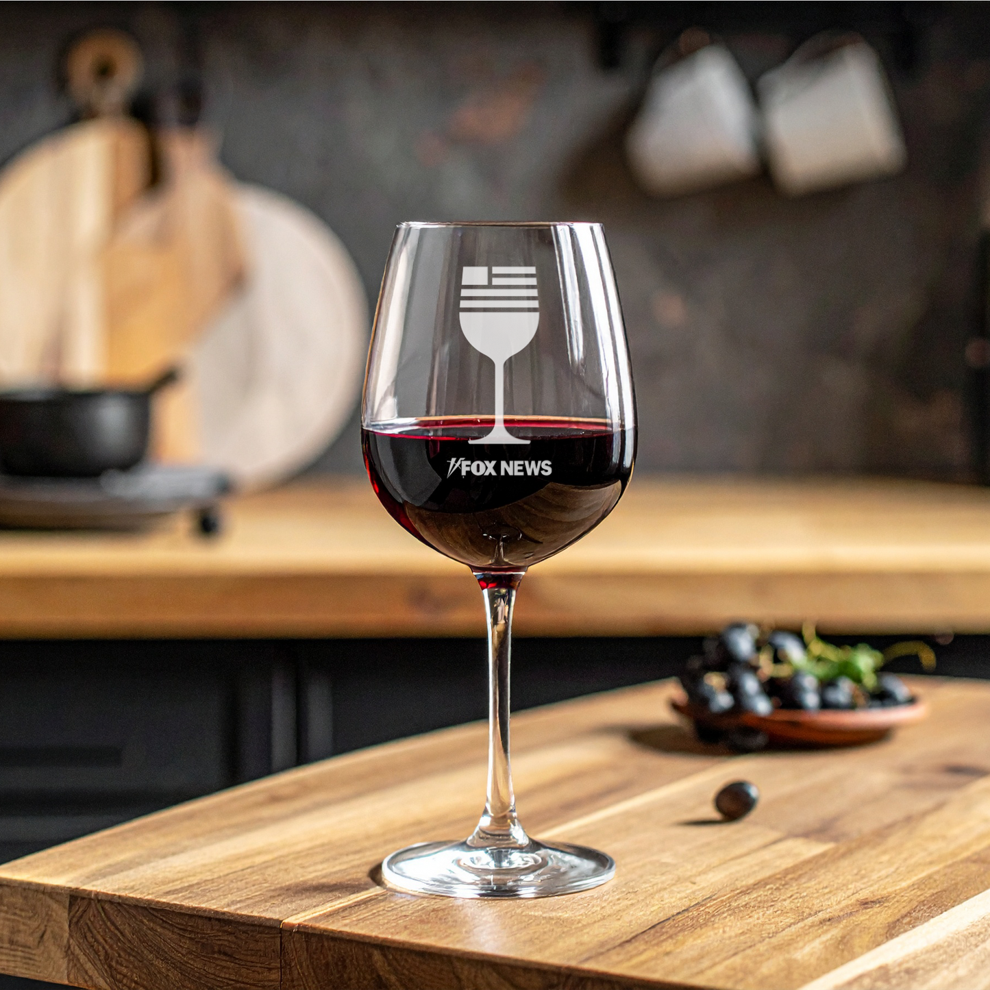 FOX News Engraved Wine Glass