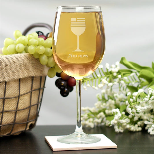 FOX News Wine Engraved Wine Glass