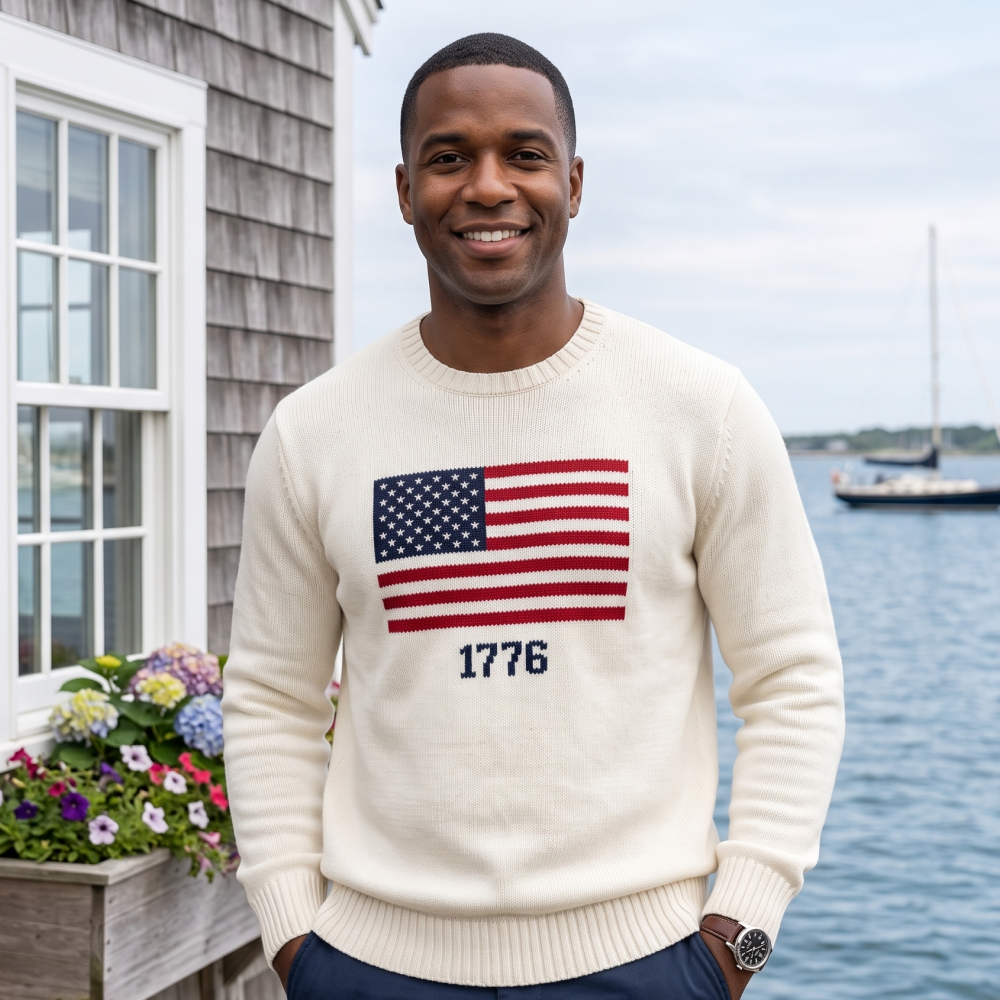 FOX News 1776 Unisex American Flag Knit Sweater