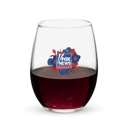 FOX News Flowers Stemless Wine Glass