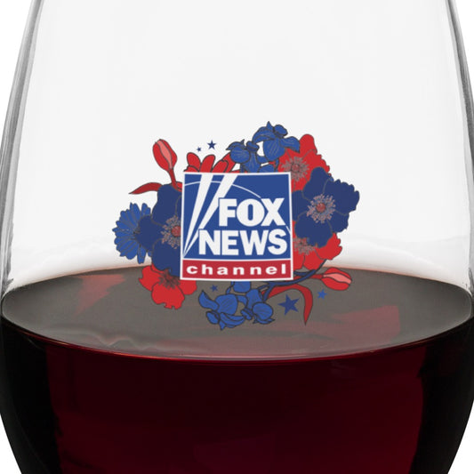 FOX News Flowers Stemless Wine Glass