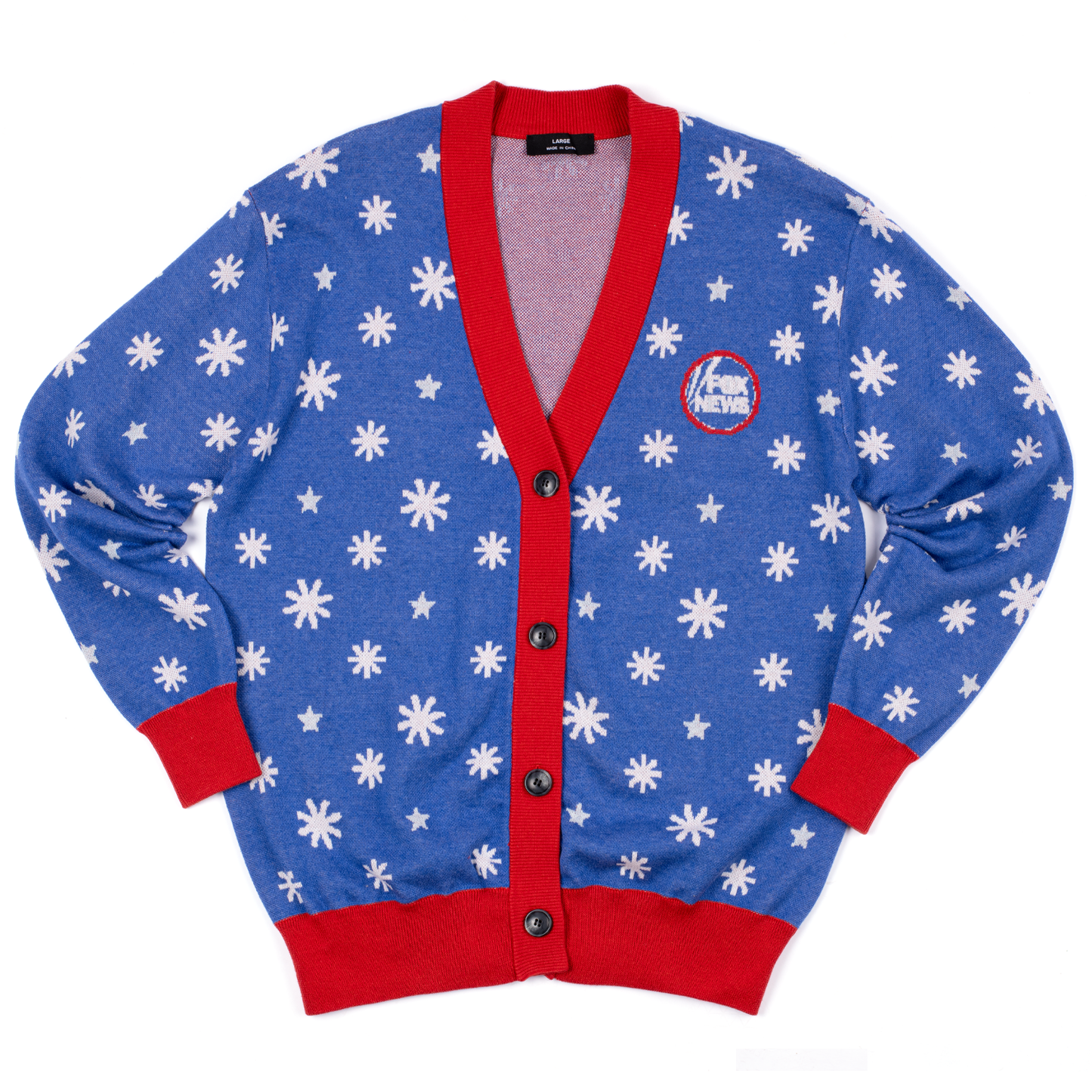 FOX News Holiday Snowflakes Knitted Cardigan