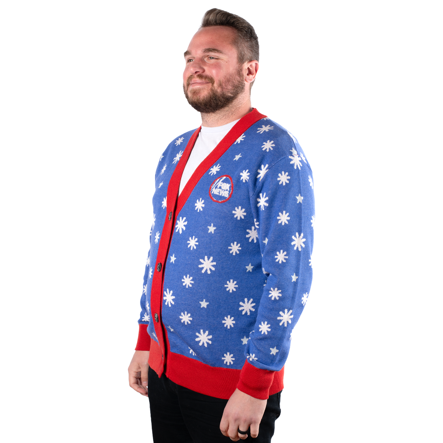 FOX News Holiday Snowflakes Knitted Cardigan