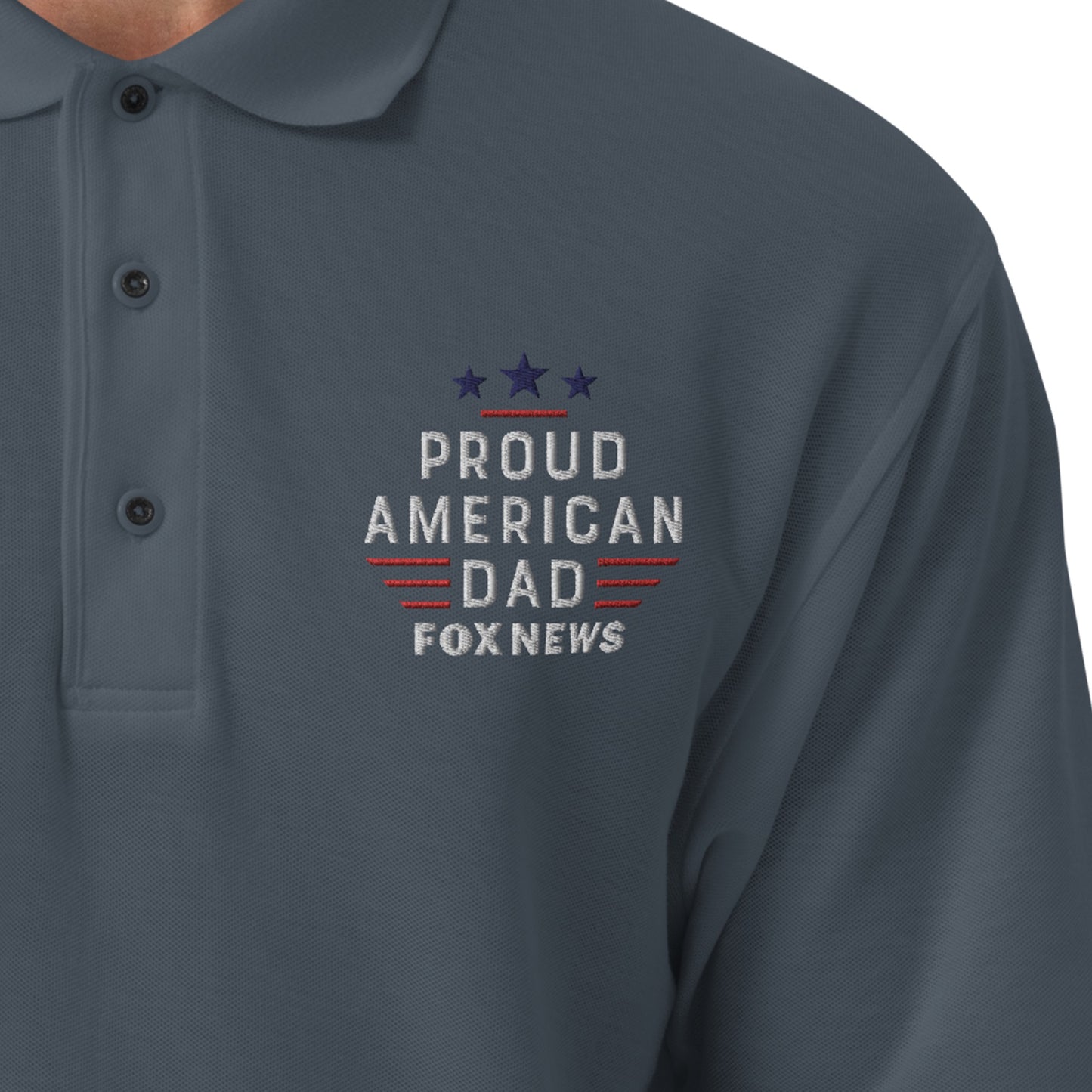 FOX News Proud American Dad Embroidered Polo Shirt