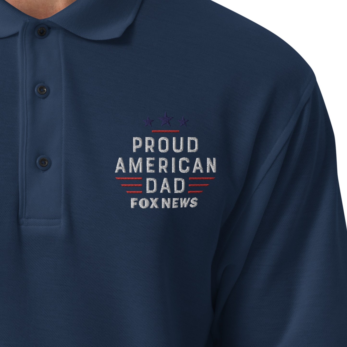 FOX News Proud American Dad Embroidered Polo Shirt