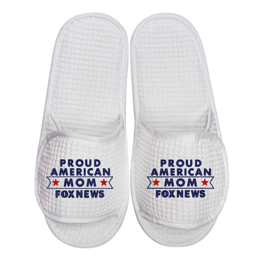 FOX News Proud American Mom Embroidered Waffle Slippers