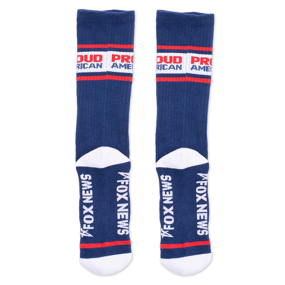 FOX News Proud American Athletic Socks (White)