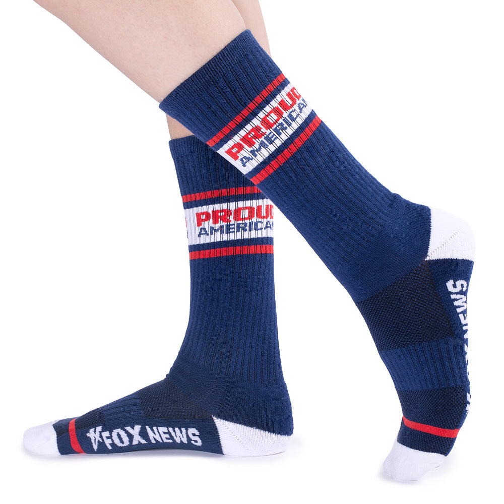 FOX News Proud American Athletic Socks (White)