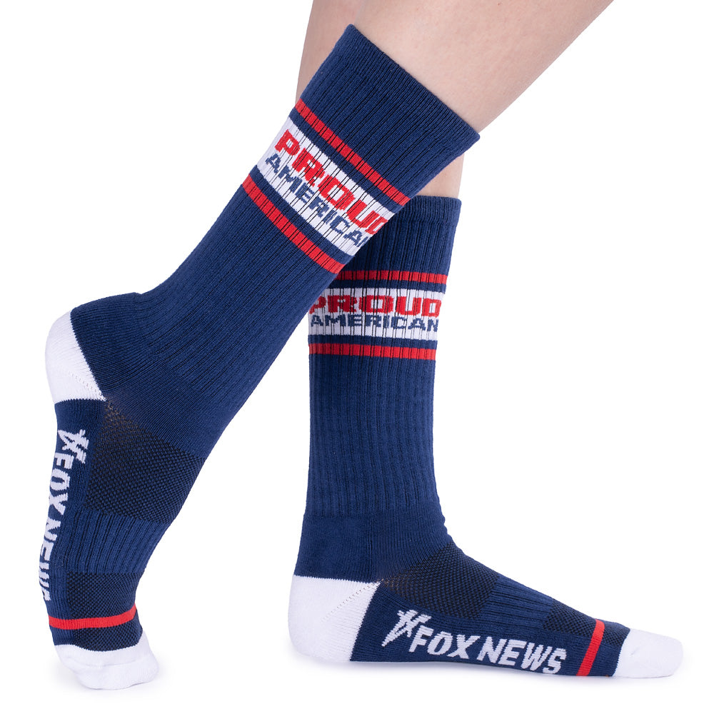 FOX News Proud American Athletic Socks (White)