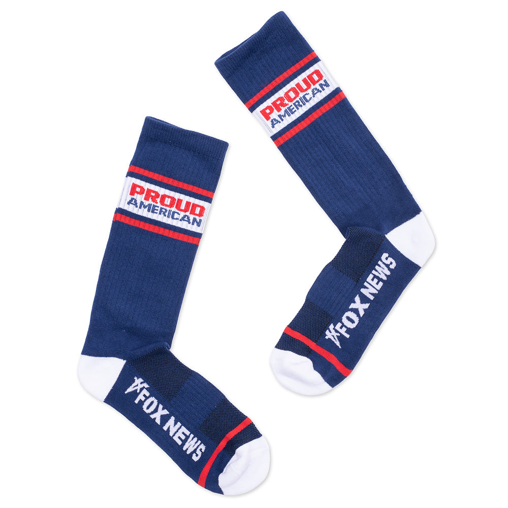 FOX News Proud American Athletic Socks (White)