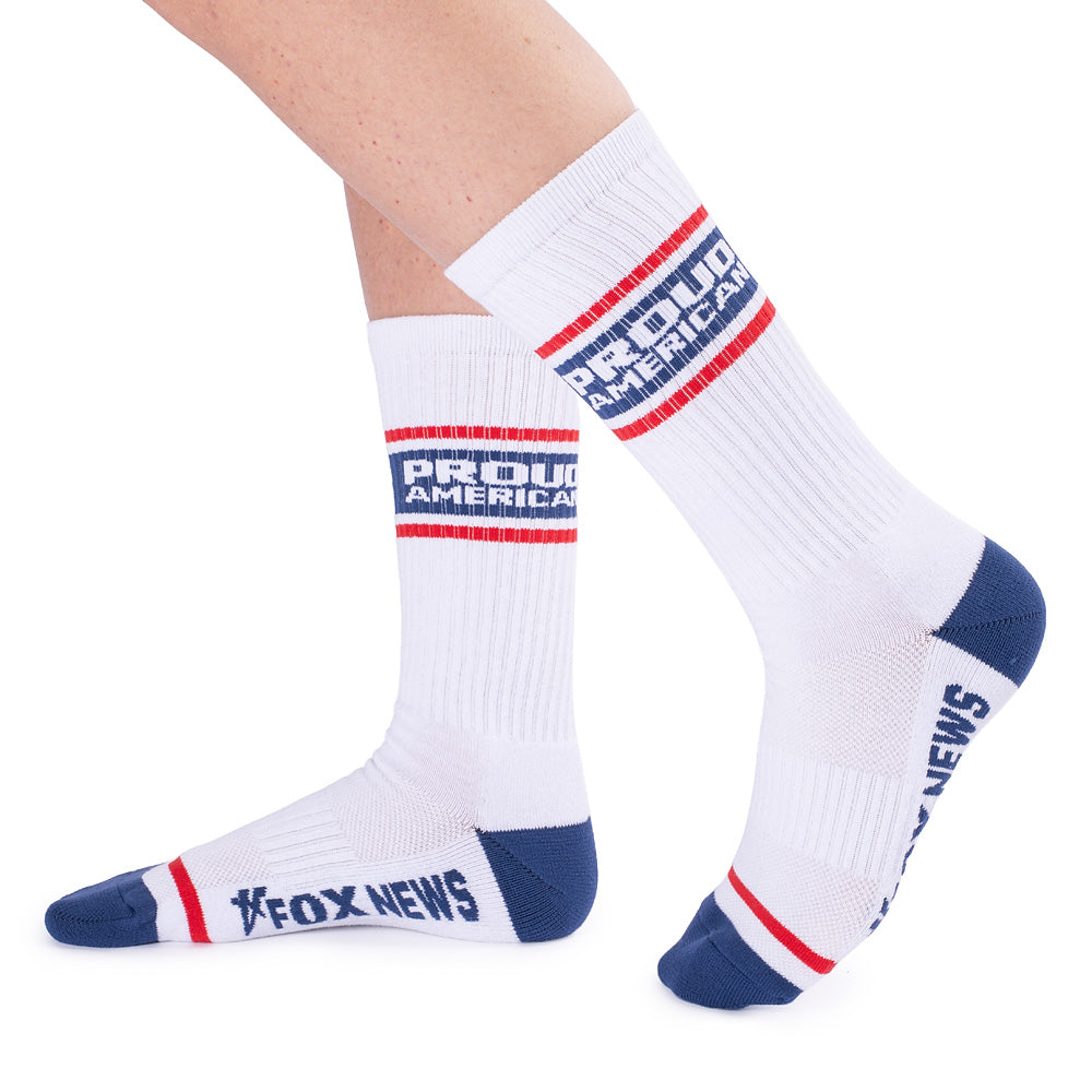 FOX News Proud American Athletic Socks (White)