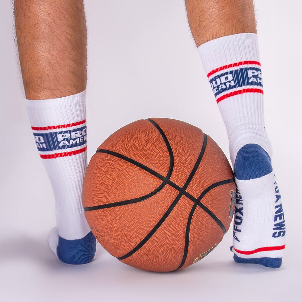 FOX News Proud American Athletic Socks (White)