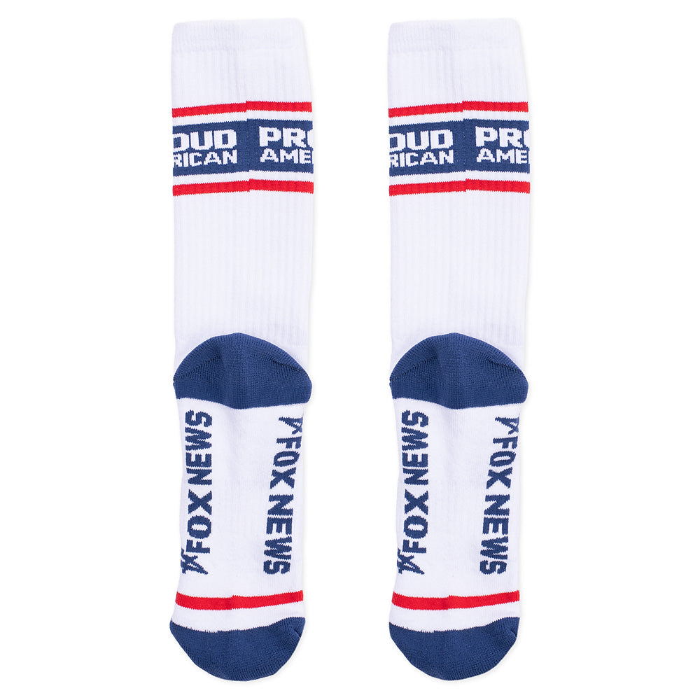 FOX News Proud American Athletic Socks (White)