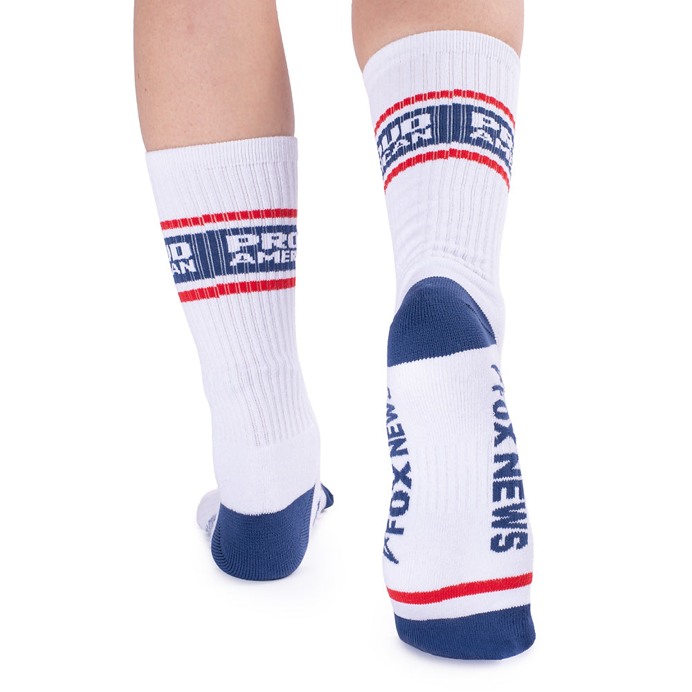 FOX News Proud American Athletic Socks (White)