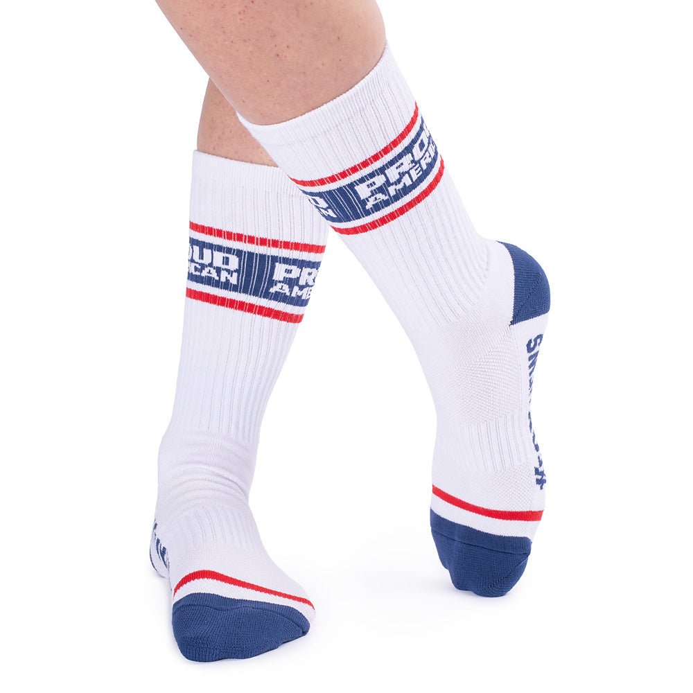 FOX News Proud American Athletic Socks (White)