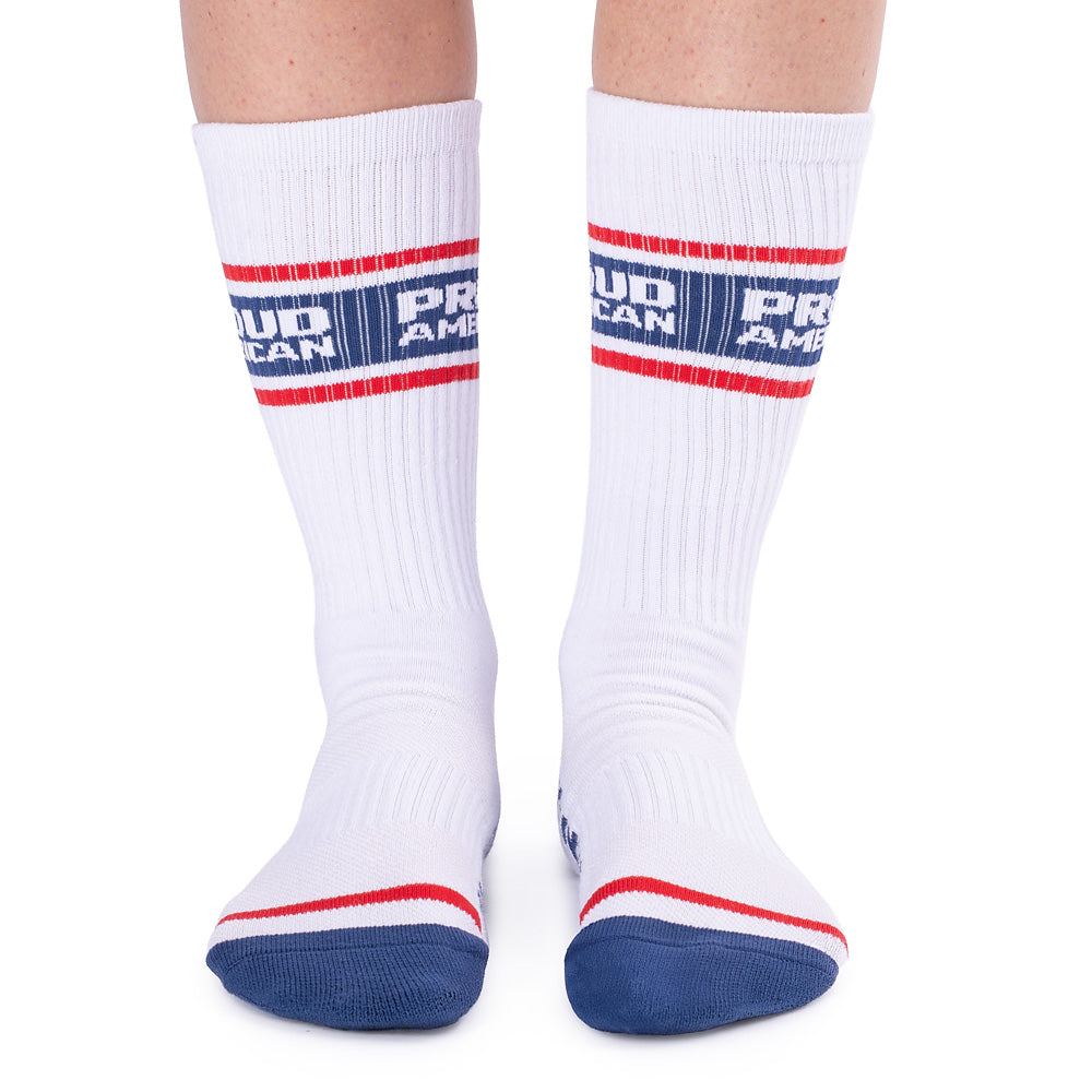FOX News Proud American Athletic Socks (White)