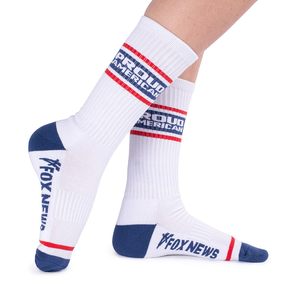 FOX News Proud American Athletic Socks (White)