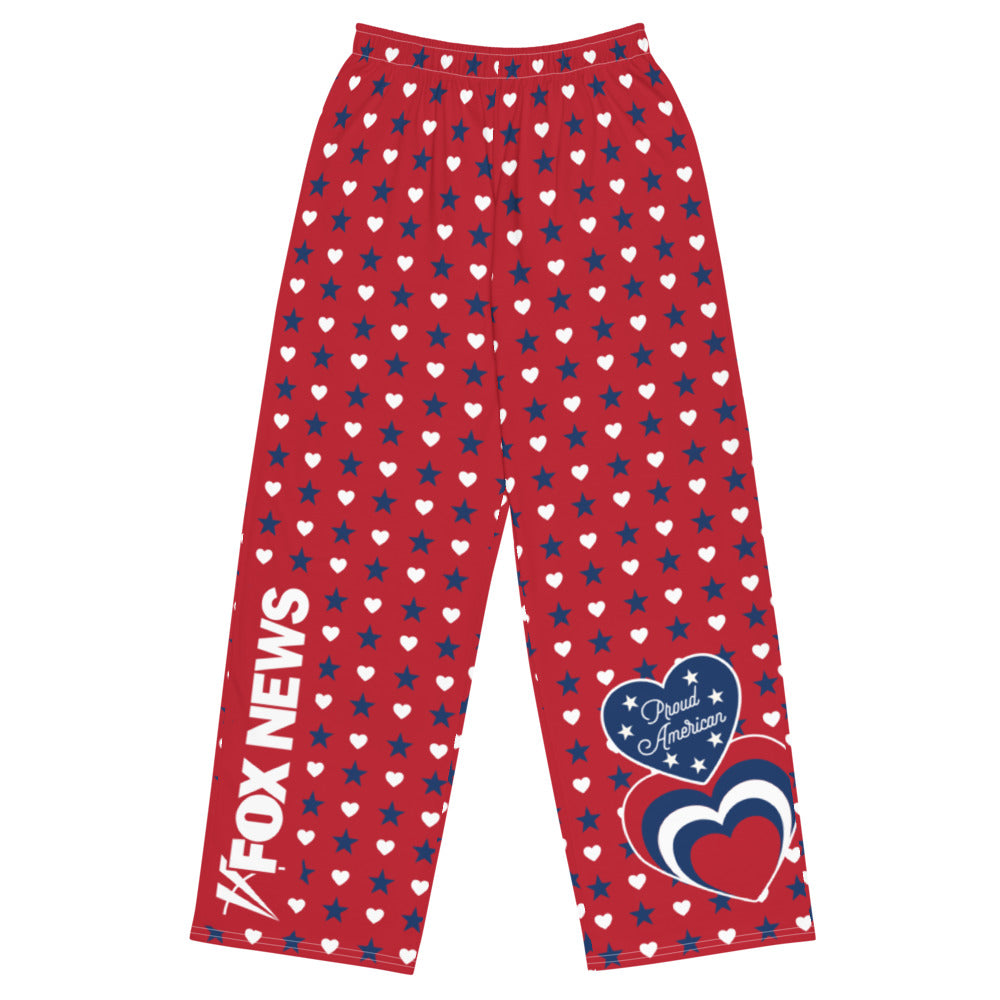 FOX News Proud American Hearts And Stars Wide Leg Pant
