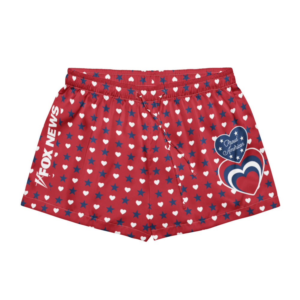 FOX News Proud American Hearts And Stars Women's Pajama Shorts White