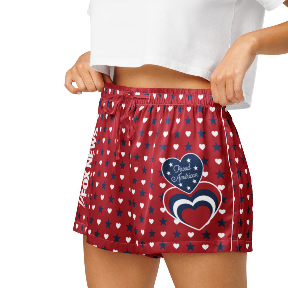 FOX News Proud American Hearts And Stars Women's Pajama Shorts