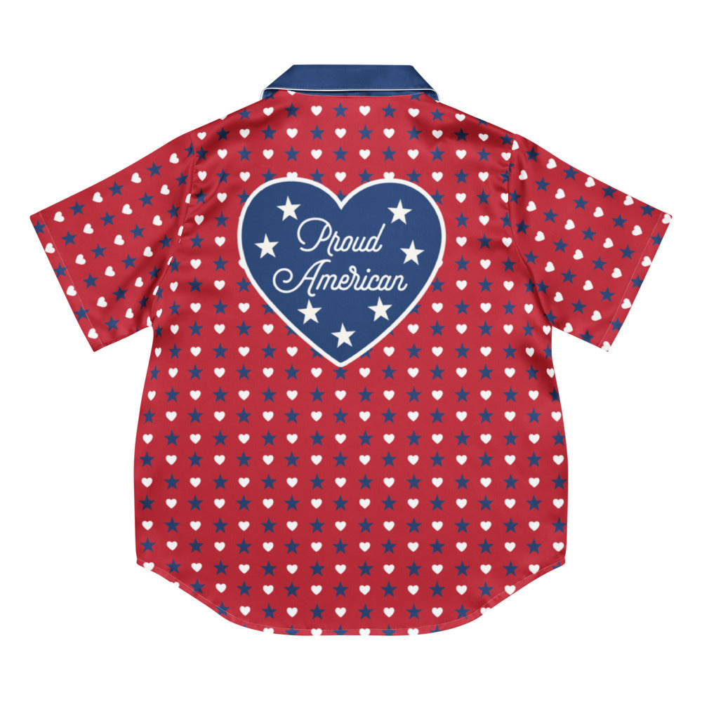 FOX News Proud American Hearts And Stars Women's Short Sleeve Pajama Top