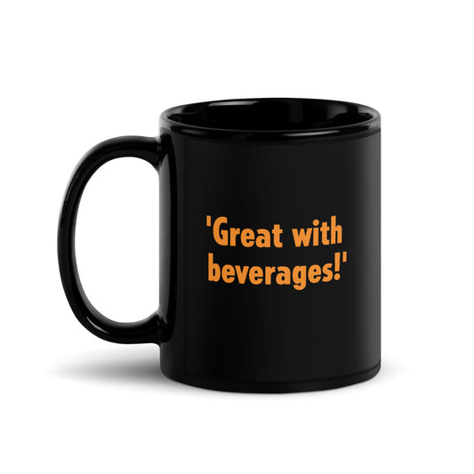 Gutfeld! Great With Beverages! Black Glossy Mug 11 oz