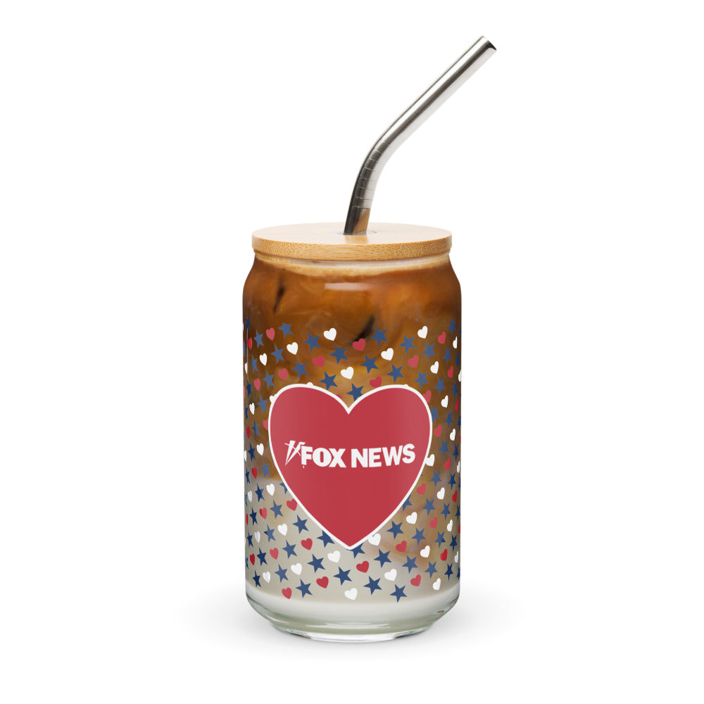 FOX News Proud American Hearts And Stars Can Shaped Glass