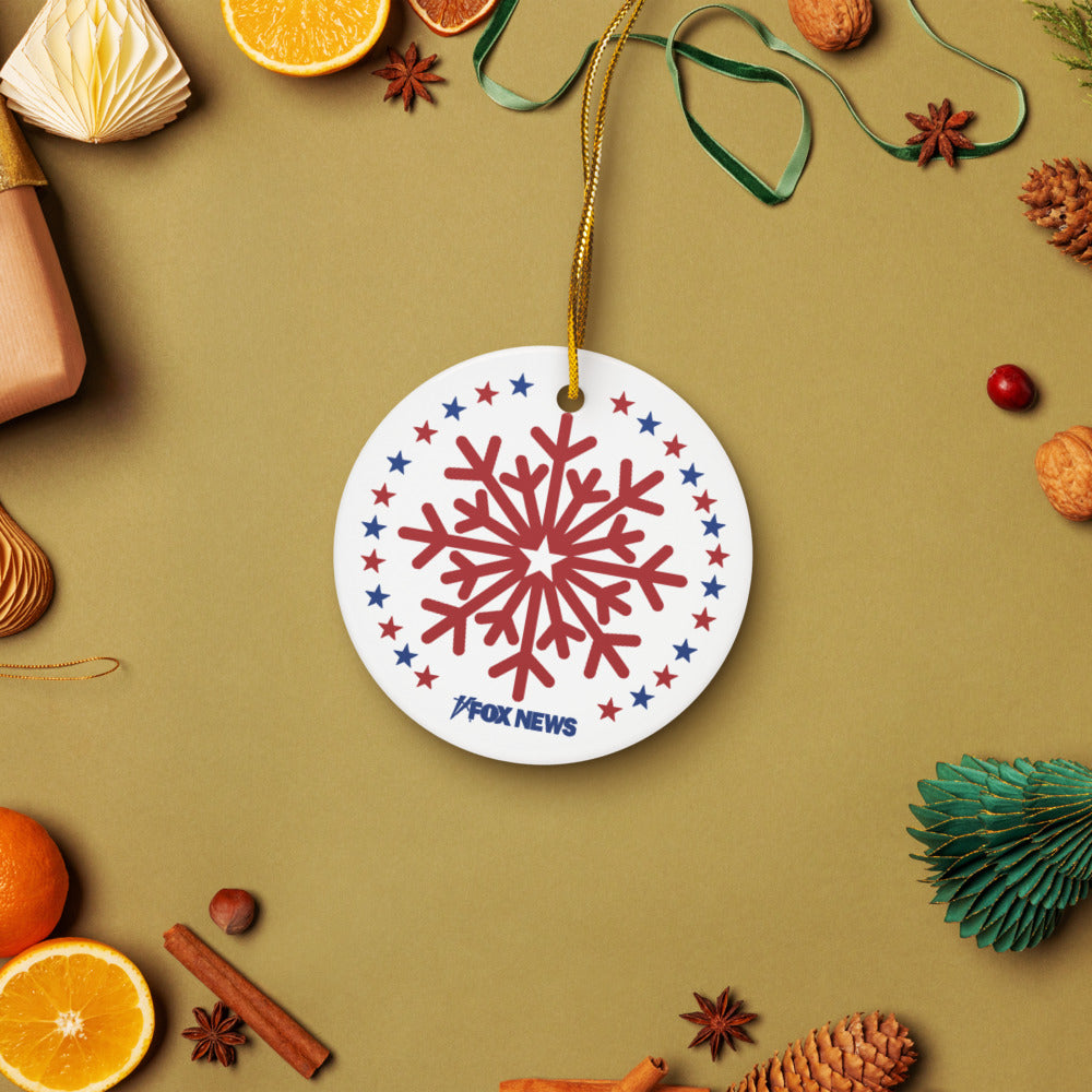 FOX News Holiday Snowflakes Ceramic Ornament