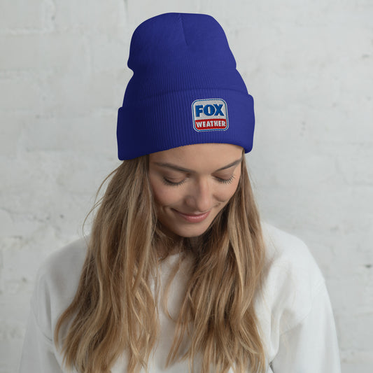 FOX Weather Logo Embroidered Cuffed Beanie